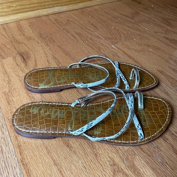 Sam Edelman Gillian Snake Print Flat Sandal, Size 9 - Picture 3 of 10